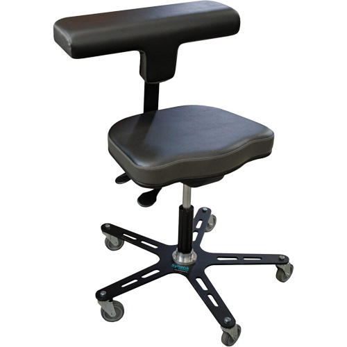VEGA-T Ergonomic Industrial Chair, Mobile, Adjustable, Vinyl Seat, Black Infinity Industrial Services Inc.