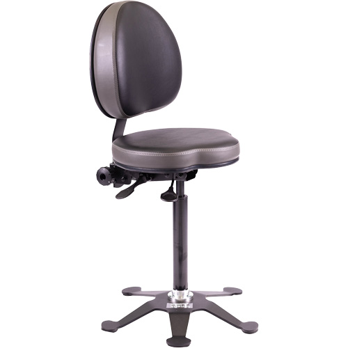 TA190 Ergonomic Industrial Stool, Stationary, Adjustable, Vinyl Seat, Black Infinity Industrial Services Inc.