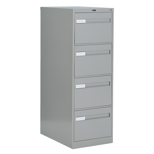 Vertical Filing Cabinet with Recessed Drawer Handles, 4 Drawers, 18.15" W x 26.56" D x 52" H, Grey Infinity Industrial Services Inc.