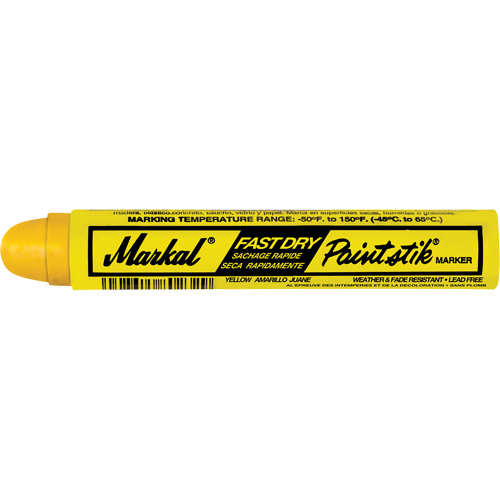 Fast Dry Paintstik&reg; Paint Marker -50° to 150°F, Solid Stick, Yellow Infinity Industrial Services Inc.