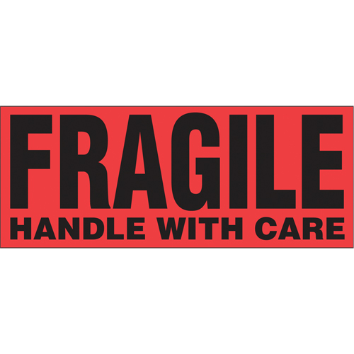 "Fragile Handle with Care" Special Handling Labels, 5" L x 2" W, Black on Red Infinity Industrial Services Inc.