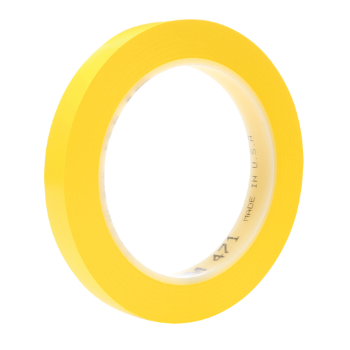 471 Vinyl Tape, 38 mm (1-1/2") W x 32.9 m (108') L, 5.3 mils, Yellow Infinity Industrial Services Inc.