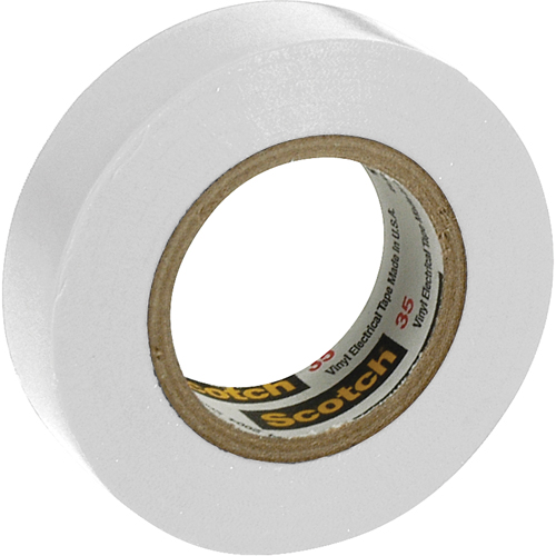 Scotch&reg; 35 Colour Coded Tape, 12.7 mm (1/2") x 6.1 m (20'), White, 7 mils Infinity Industrial Services Inc.