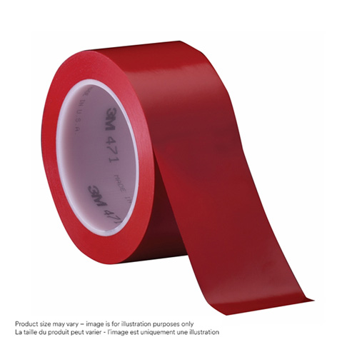 471 Vinyl Tape, 38 mm (1-1/2") W x 32.9 m (108') L, 5.3 mils, Red Infinity Industrial Services Inc.