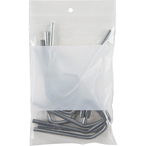 White Block Poly Bags, Reclosable, 6" x 4", 2 mils Infinity Industrial Services Inc.