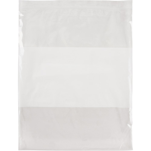 White Block Poly Bags, Reclosable, 15" x 12", 2 mils Infinity Industrial Services Inc.