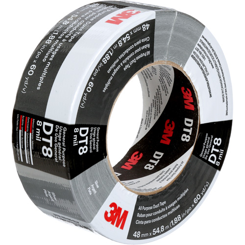 DT8 All-Purpose Duct Tape, 8 mils, Silver, 48 mm (2") x 55 m (180') Infinity Industrial Services Inc.