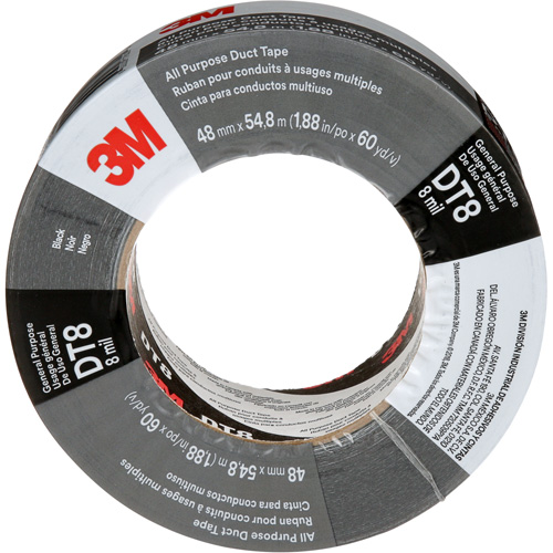 DT8 All-Purpose Duct Tape, 8 mils, Black, 48 mm (2") x 55 m (180') Infinity Industrial Services Inc.
