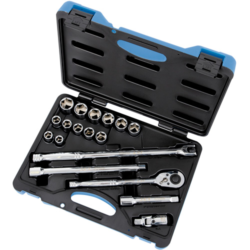 Metric Socket Wrench Set, 19 Pcs, 1/2" Drive Size Infinity Industrial Services Inc.