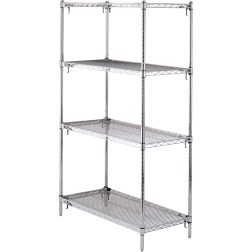 Shelving Unit, 4 Tiers, 36" W x 63" H x 18" D Infinity Industrial Services Inc.