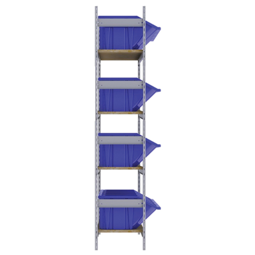 Wide Span Shelving with Jumbo Plastic Bins, Steel, Boltless, 800 lbs. Capacity, 66" W x 72" H x 18" D Infinity Industrial Services Inc.
