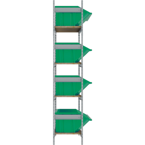 Wide Span Shelving with Jumbo Plastic Bins, Steel, Boltless, 800 lbs. Capacity, 66" W x 72" H x 18" D Infinity Industrial Services Inc.