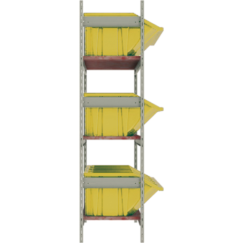 Wide Span Shelving with Jumbo Plastic Bins, Steel, Boltless, 800 lbs. Capacity, 66" W x 60" H x 18" D Infinity Industrial Services Inc.