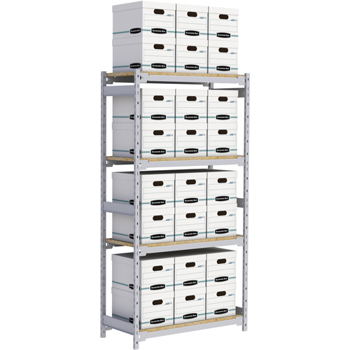 Wide Span Record Storage Shelving, Steel, 4 Shelves, 42" W x 18" D x 84" H Infinity Industrial Services Inc.