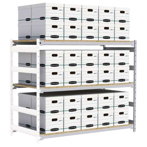Wide Span Record Storage Shelving, Steel, 3 Shelves, 72" W x 32" D x 60" H, Add-On Kit Infinity Industrial Services Inc.