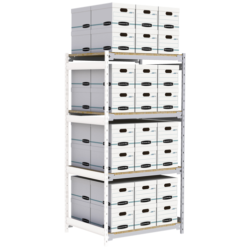 Wide Span Record Storage Shelving, Steel, 4 Shelves, 42" W x 32" D x 84" H, Add-On Kit Infinity Industrial Services Inc.
