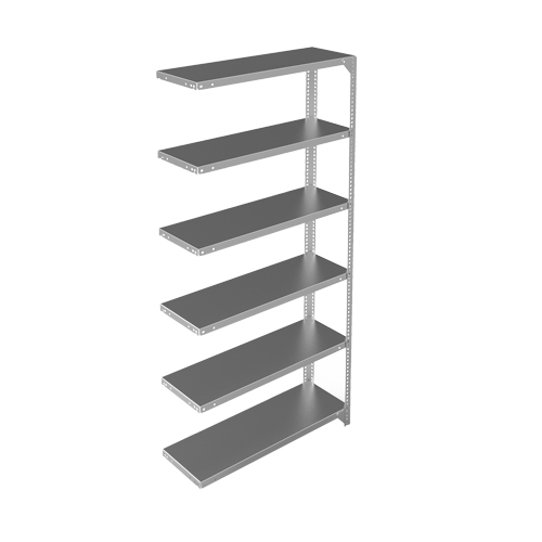 Shelving Unit, Galvanized Steel, Slotted Angle, 400 lbs. Capacity, 36" W x 72" H x 12" D Infinity Industrial Services Inc.