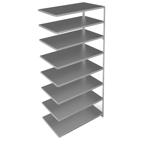 Shelving Unit, Galvanized Steel, Slotted Angle, 275 lbs. Capacity, 48" W x 96" H x 24" D Infinity Industrial Services Inc.