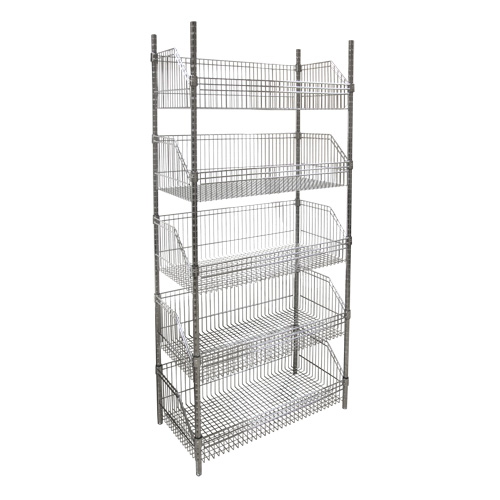 &eacute;tag&egrave;re &agrave; paniers-tablettes en treillis m&eacute;tallique, Tiers 5, 48" la x 74" h x 24" p Infinity Industrial Services Inc.
