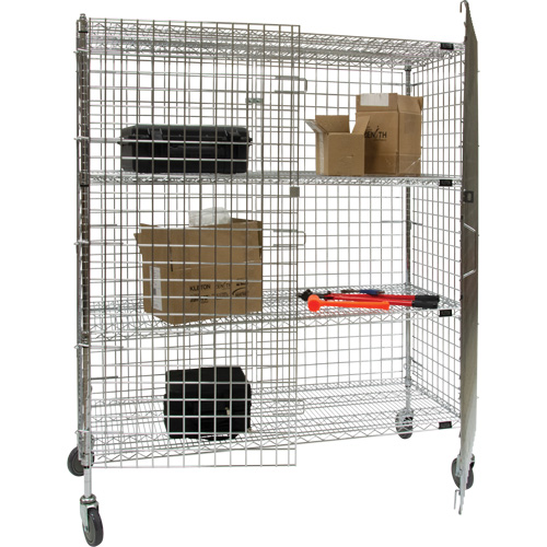 Security Cart, Chrome Plated, 60" x 69" x 24", 500 lbs. Capacity Infinity Industrial Services Inc.