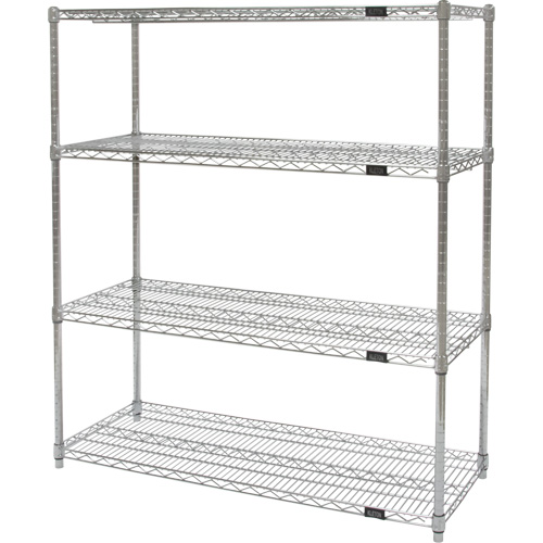 Heavy-Duty Chromate Wire Shelving, 4 Tiers, 36" W x 54" H x 24" D Infinity Industrial Services Inc.