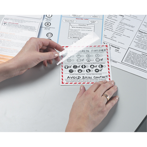 &eacute;tiquettes SIMDUT fabriqu&eacute;es sur place, Vinyle, Feuille, 4" lo x 2" la Infinity Industrial Services Inc.