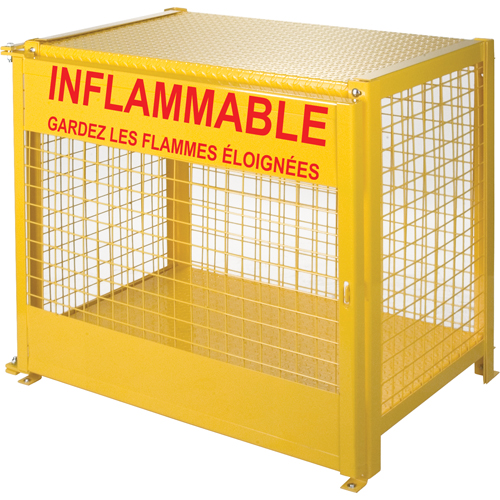 Gas Cylinder Cabinets, 6 Cylinder Capacity, 44" W x 30" D x 37" H, Yellow Infinity Industrial Services Inc.