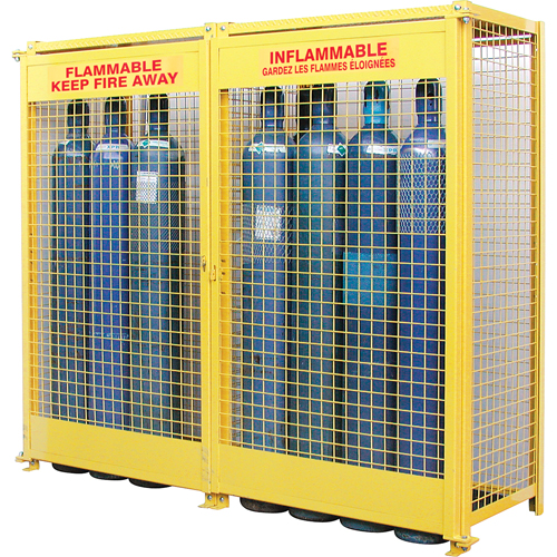 Armoires pour cylindres &agrave; gaz, nbre de bouteilles: 20, 88" , 30" , 74" , Jaune Infinity Industrial Services Inc.