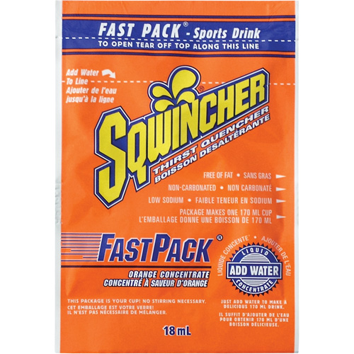 Sqwincher&reg; Boisson de r&eacute;hydratation Fast Pack, Emballage-portion, Orange Infinity Industrial Services Inc.