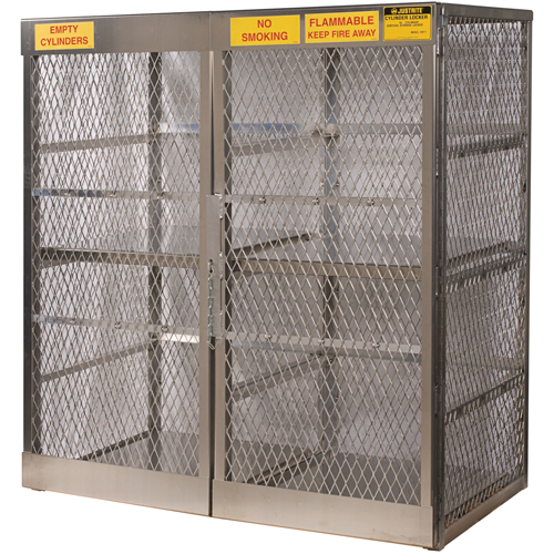 Aluminum LPG Cylinder Locker Storage, 16 Cylinder Capacity, 60" W x 32" D x 65" H, Silver Infinity Industrial Services Inc.