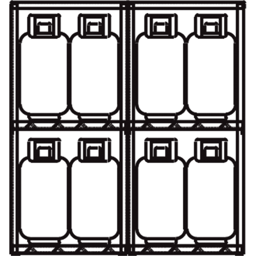 Aluminum LPG Cylinder Locker Storage, 16 Cylinder Capacity, 60" W x 32" D x 65" H, Silver Infinity Industrial Services Inc.