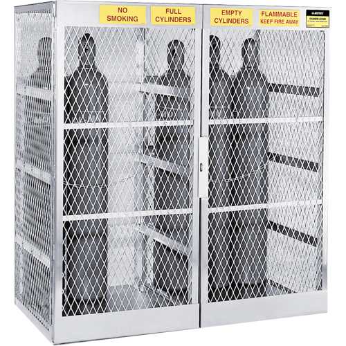 Aluminum LPG Cylinder Locker Storage, 20 Cylinder Capacity, 60" W x 32" D x 65" H, Silver Infinity Industrial Services Inc.