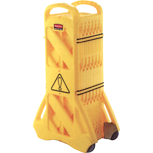 Portable Mobile Barriers, 13' L, Plastic, Yellow Infinity Industrial Services Inc.