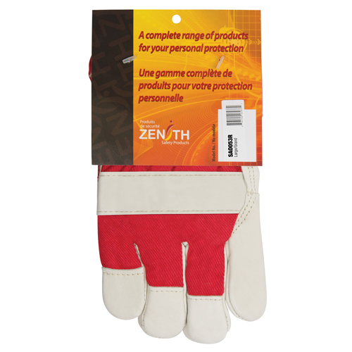 Gants d'ajusteur rouge & blanc doubl&eacute;s pour l'hiver de premi&egrave;re qualit&eacute;, Grand, Paume en Cuir fleur de vache, Doublure en Boa Infinity Industrial Services Inc.