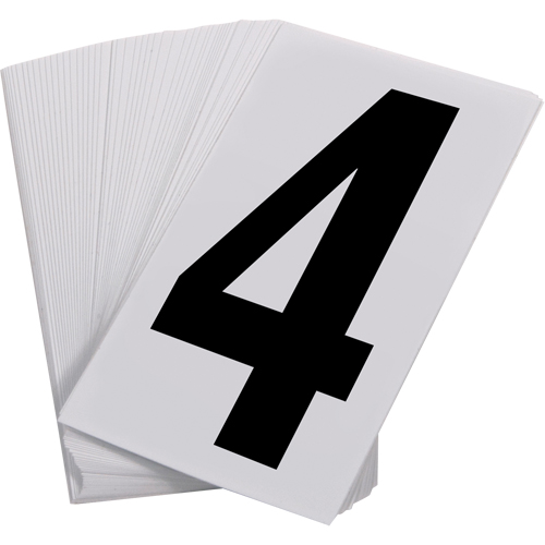 Num&eacute;ros autocollants, 4, 3-1/2" h, Noir sur blanc Infinity Industrial Services Inc.