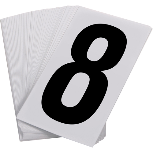 Num&eacute;ros autocollants, 8, 3-1/2" h, Noir sur blanc Infinity Industrial Services Inc.