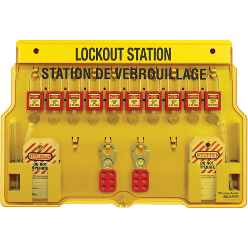 Lockout Station, Aluminum Padlocks, 10 Padlock Capacity, Padlocks Included Infinity Industrial Services Inc.