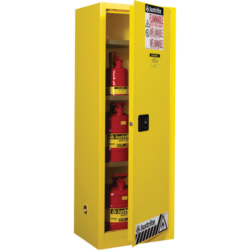 Sure-Grip&reg; EX Slimline Flammable Safety Cabinet, 22 gal., 1 Door, 23.25" W x 65" H x 18" D Infinity Industrial Services Inc.