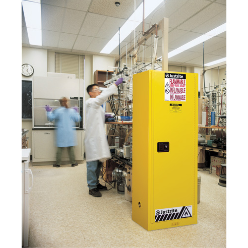 Sure-Grip&reg; EX Slimline Flammable Safety Cabinet, 22 gal., 1 Door, 23.25" W x 65" H x 18" D Infinity Industrial Services Inc.