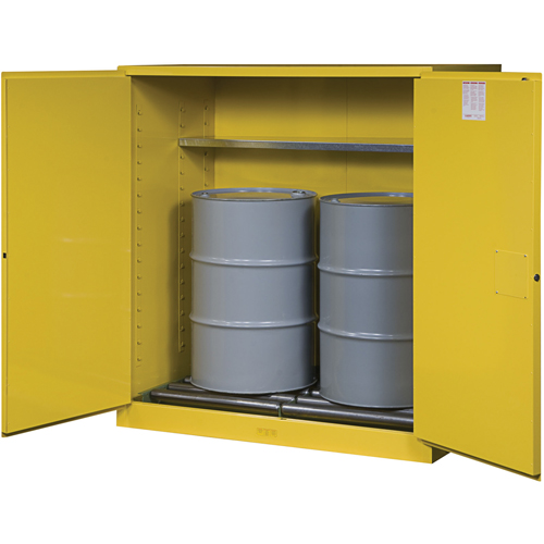 Sure-Grip&reg; EX Vertical Drum Storage Cabinets, 110 US gal. Cap., 2 Drums, Yellow Infinity Industrial Services Inc.