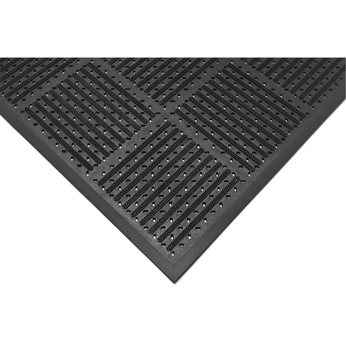 Tapis r&eacute;versible Outfront no 227, Caoutchouc, Grattoir Type, Motif &agrave; fentes, 3' x 6', Noir Infinity Industrial Services Inc.