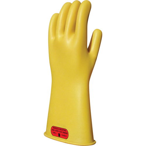 Yellow Natural Rubber Insulating Gloves, ASTM Class 0, Size 8, 14" L Infinity Industrial Services Inc.
