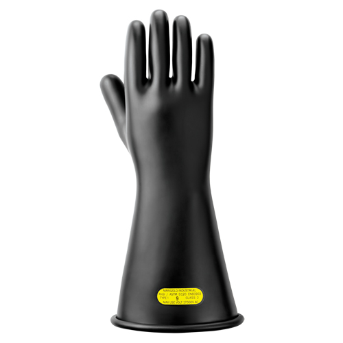 Black Natural Rubber Insulating Gloves, ASTM Class 2, Size 10, 14" L Infinity Industrial Services Inc.