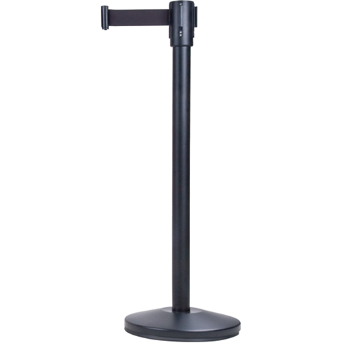 Barri&egrave;res sur pieds pour le contr&ocirc;le des foules, Acier, 35" h, Ruban Noir, Longueur du ruban 7' Infinity Industrial Services Inc.