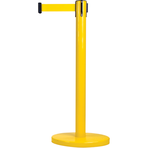 Barri&egrave;res sur pieds pour le contr&ocirc;le des foules, Acier, 35" h, Ruban Jaune, Longueur du ruban 7' Infinity Industrial Services Inc.
