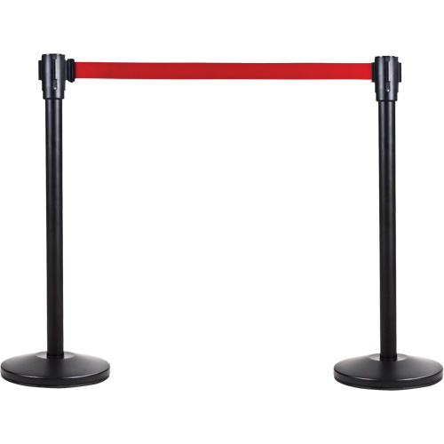 Poteau r&eacute;cepteur pour barri&egrave;res sur pieds pour le contr&ocirc;le des foules, Hauteur de 35", Noir Infinity Industrial Services Inc.