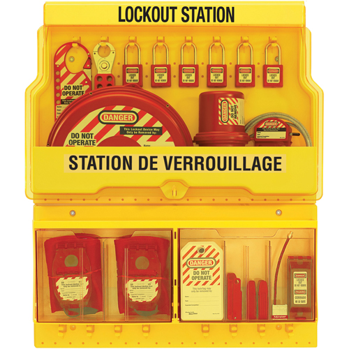 Deluxe Lockout Stations, Thermoplastic Padlocks, 32 Padlock Capacity, Padlocks Included Infinity Industrial Services Inc.