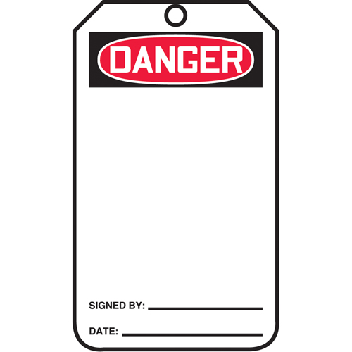 Safety Tags, Plastic, 3-3/8" W x 5-7/8" H, English Infinity Industrial Services Inc.
