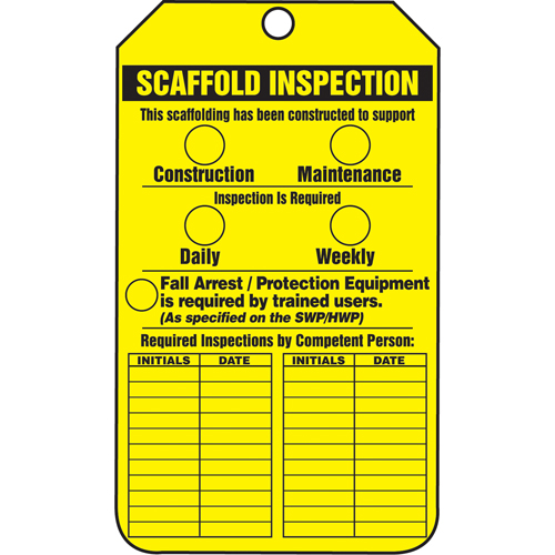 Inspection Tags, Cardstock, 3-1/8" W x 5-7/8" H, English Infinity Industrial Services Inc.