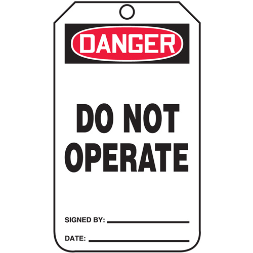Safety Tags, Cardstock, 3-1/4" W x 5-3/4" H, English Infinity Industrial Services Inc.